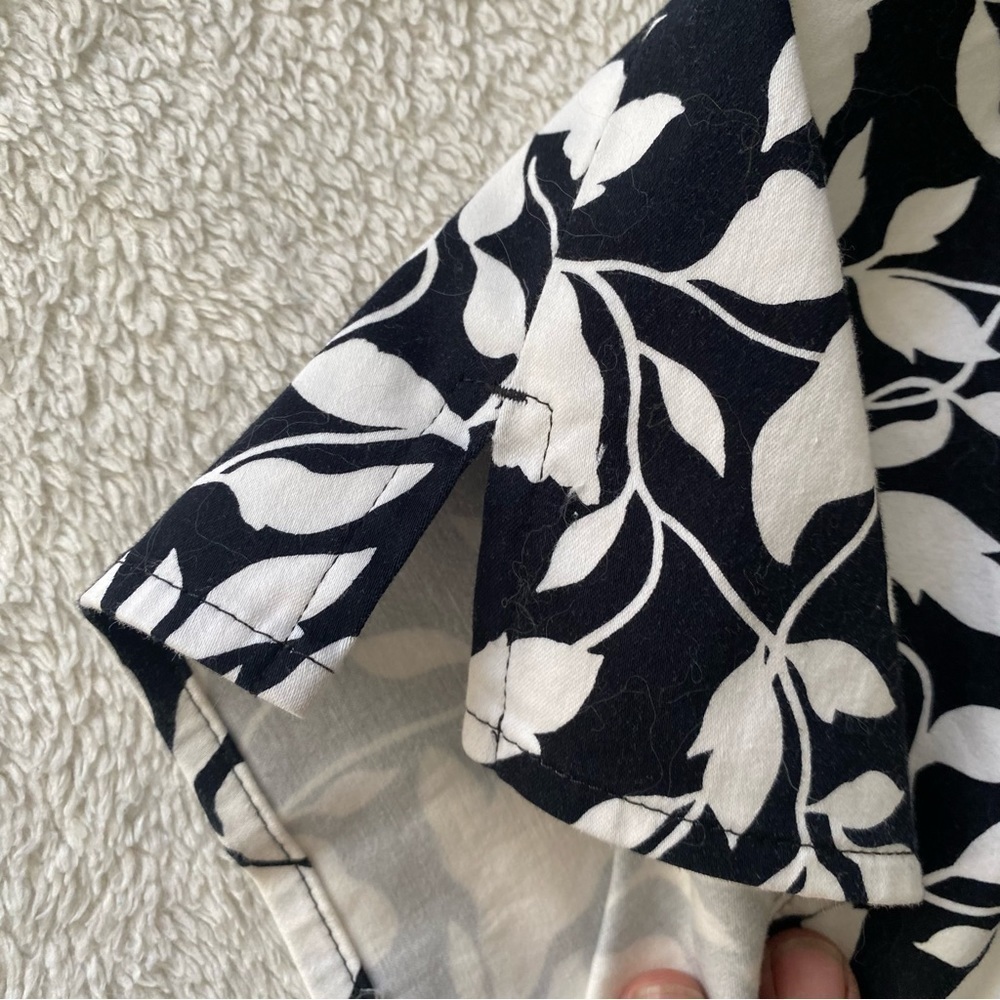 LAUREN Ralph Lauren black white orchid print capri pant size 10 - Picture 5 of 7